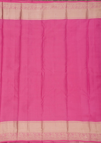 Onion Pink Zariwork Pure Silk Saree-Koskii