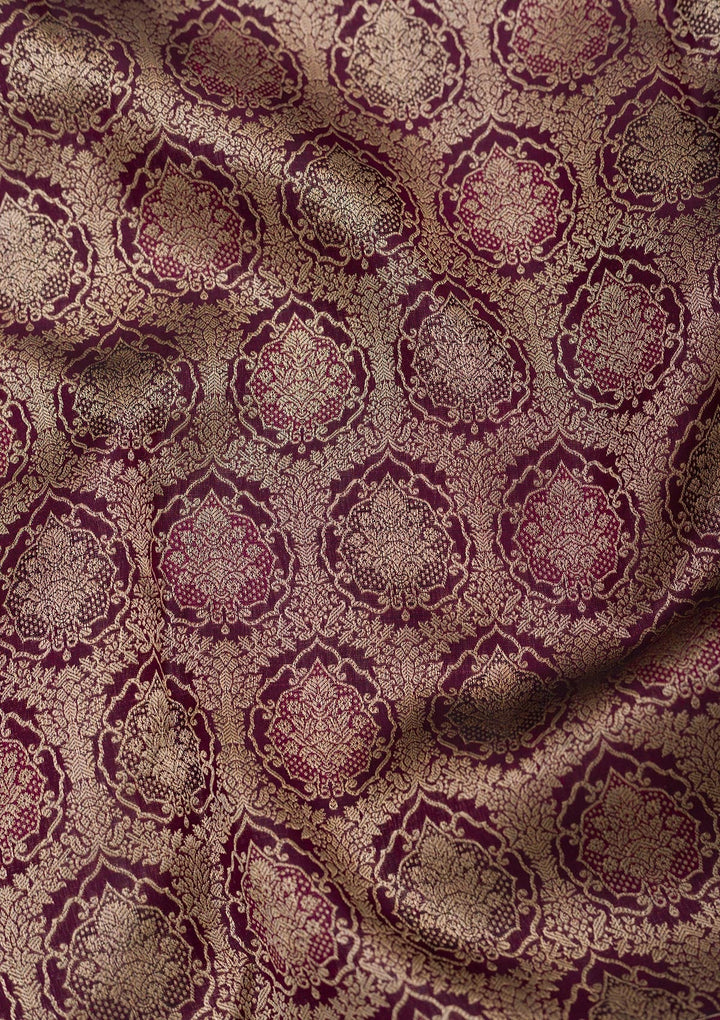 Brown Zariwork Pure Silk Saree-Koskii