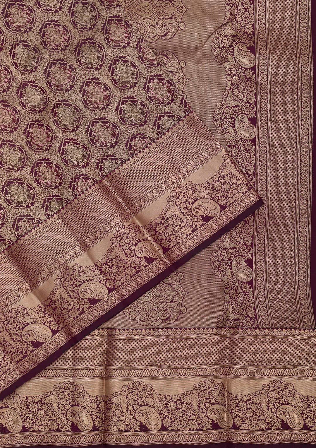 Brown Zariwork Pure Silk Saree-Koskii