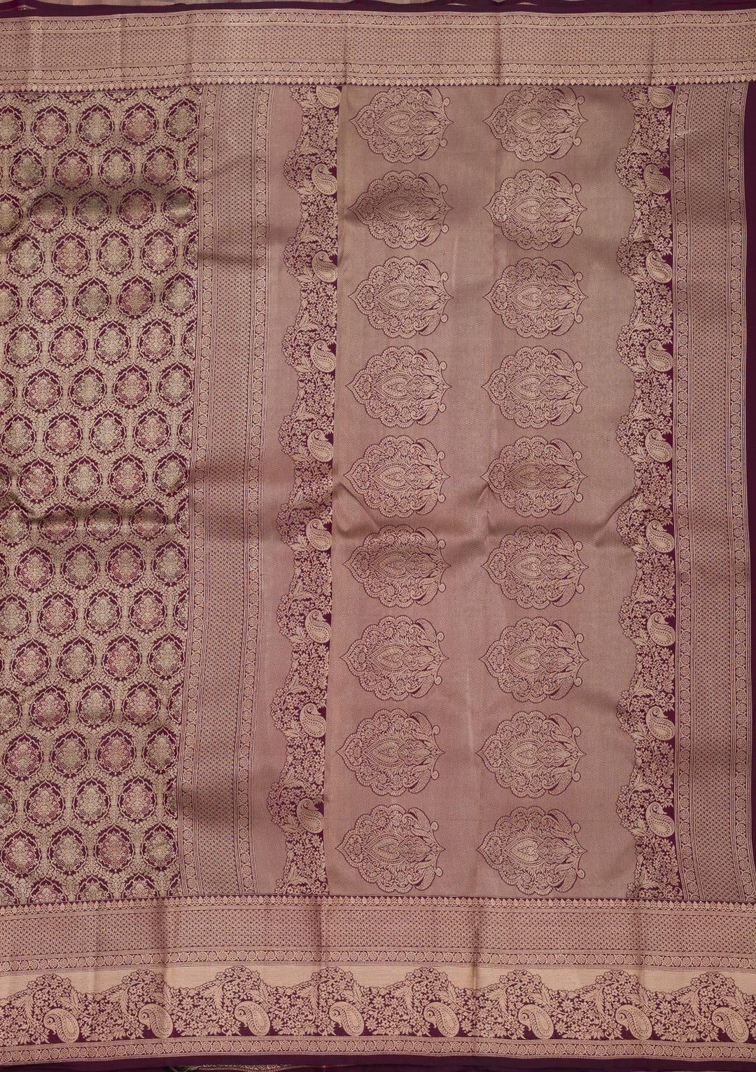 Brown Zariwork Pure Silk Saree-Koskii