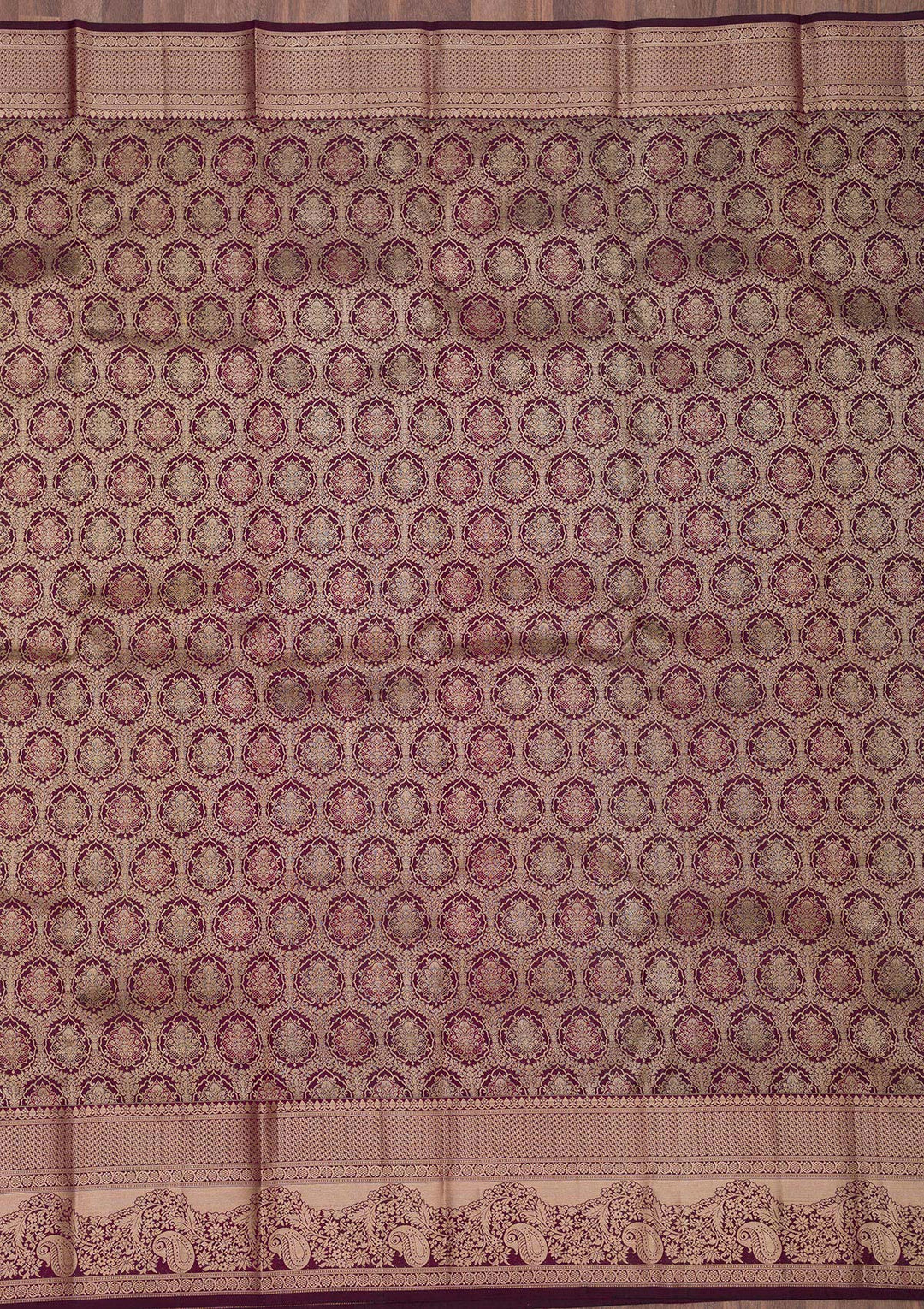 Brown Zariwork Pure Silk Saree-Koskii