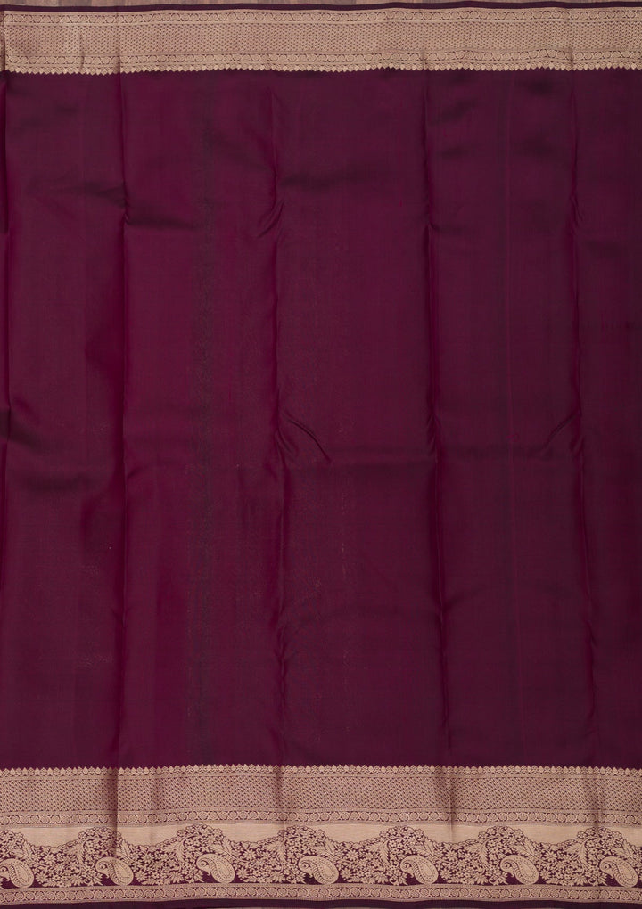 Brown Zariwork Pure Silk Saree-Koskii