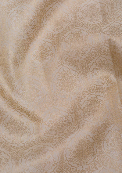 Cream Zariwork Pure Silk Saree-Koskii