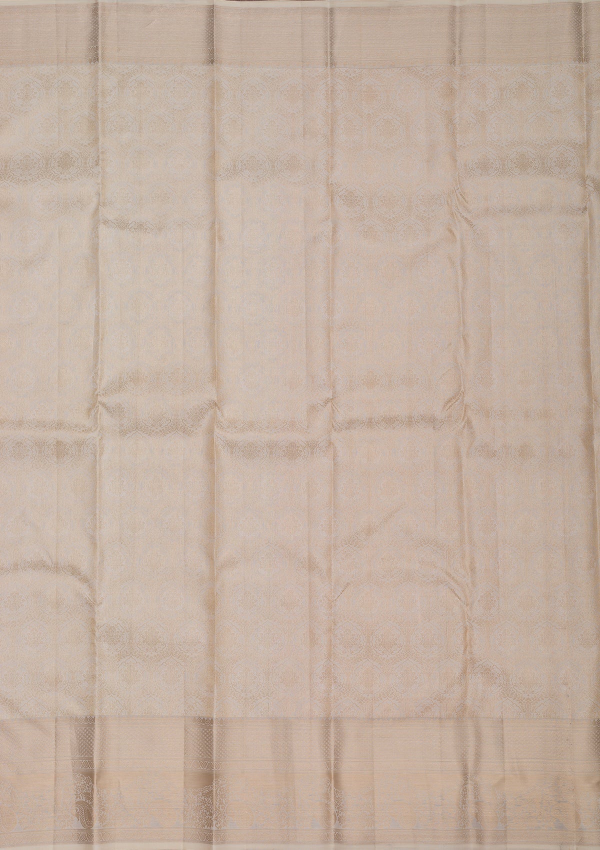 Cream Zariwork Pure Silk Saree-Koskii