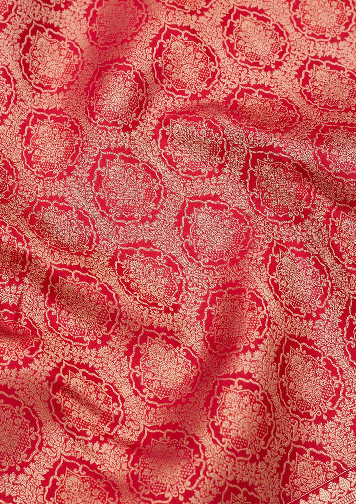 Red Zariwork Pure Silk Saree-koskii