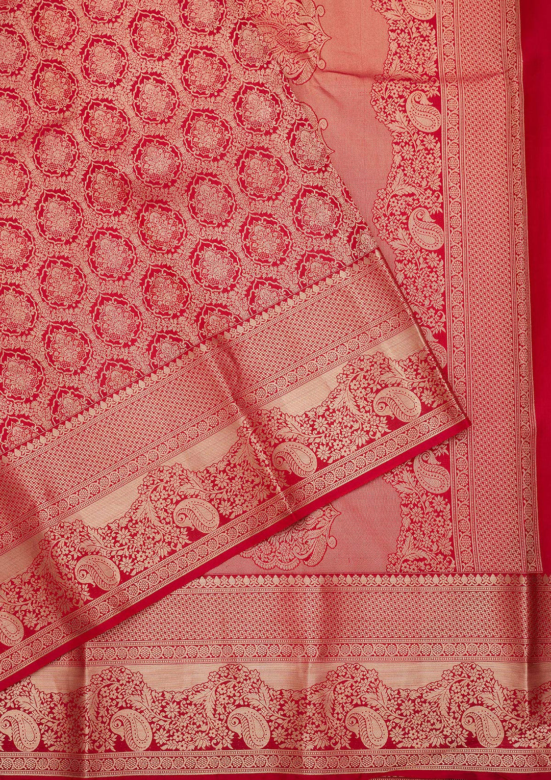 Red Zariwork Pure Silk Saree-koskii