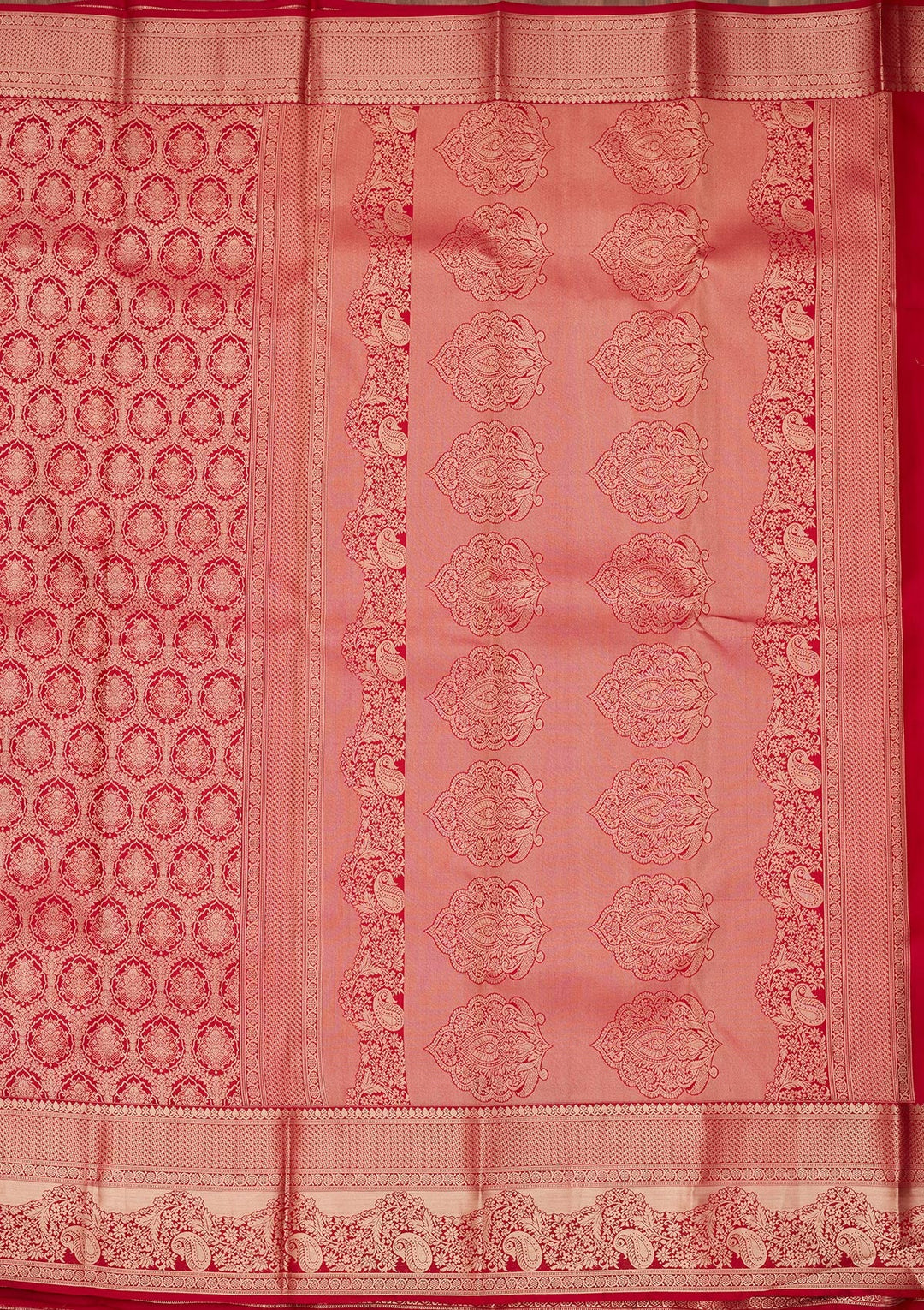 Red Zariwork Pure Silk Saree-koskii