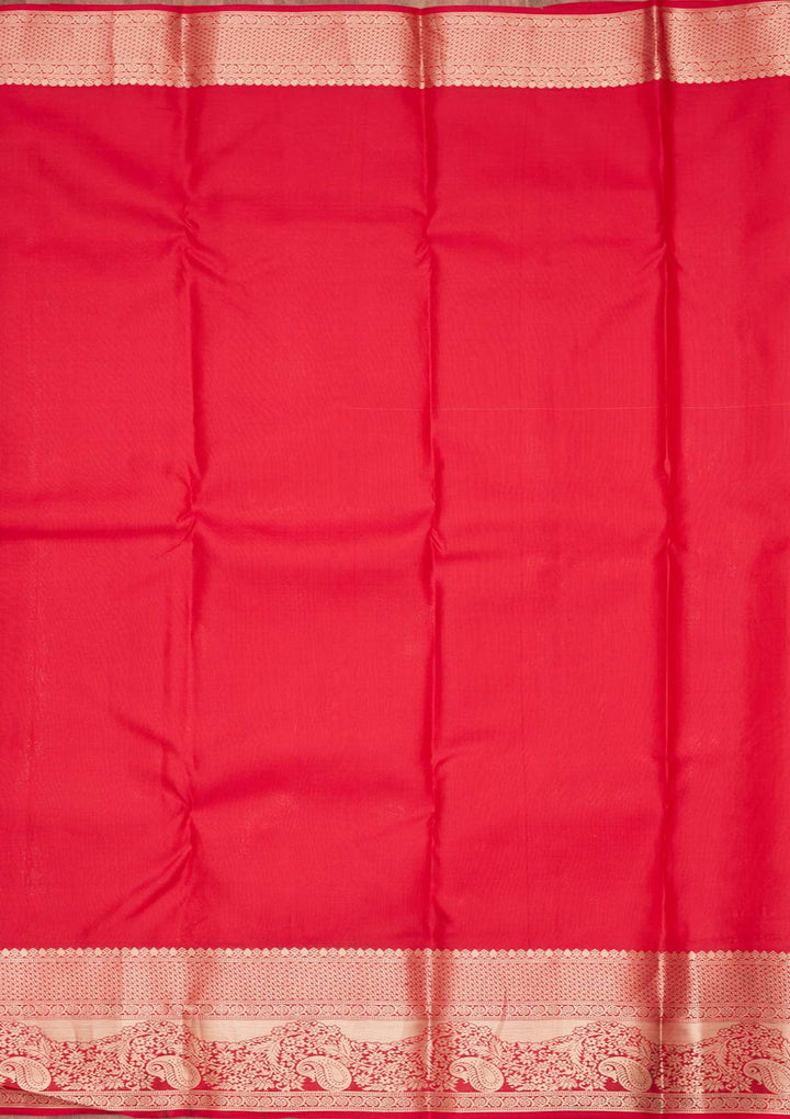 Red Zariwork Pure Silk Saree-koskii