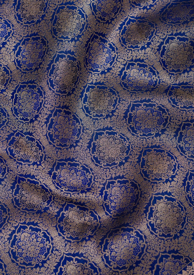Royal Blue Zariwork Pure Silk Saree-Koskii