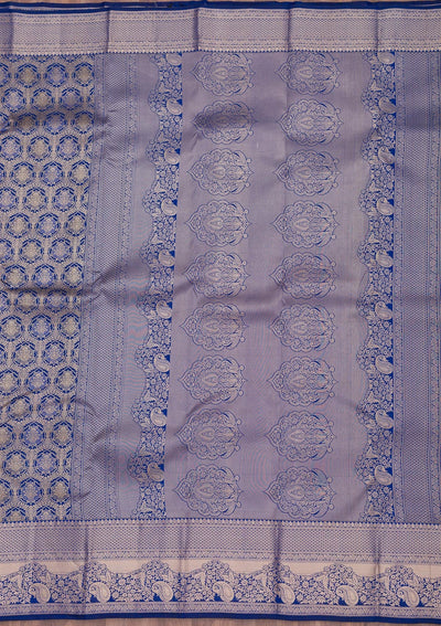 Royal Blue Zariwork Pure Silk Saree-Koskii