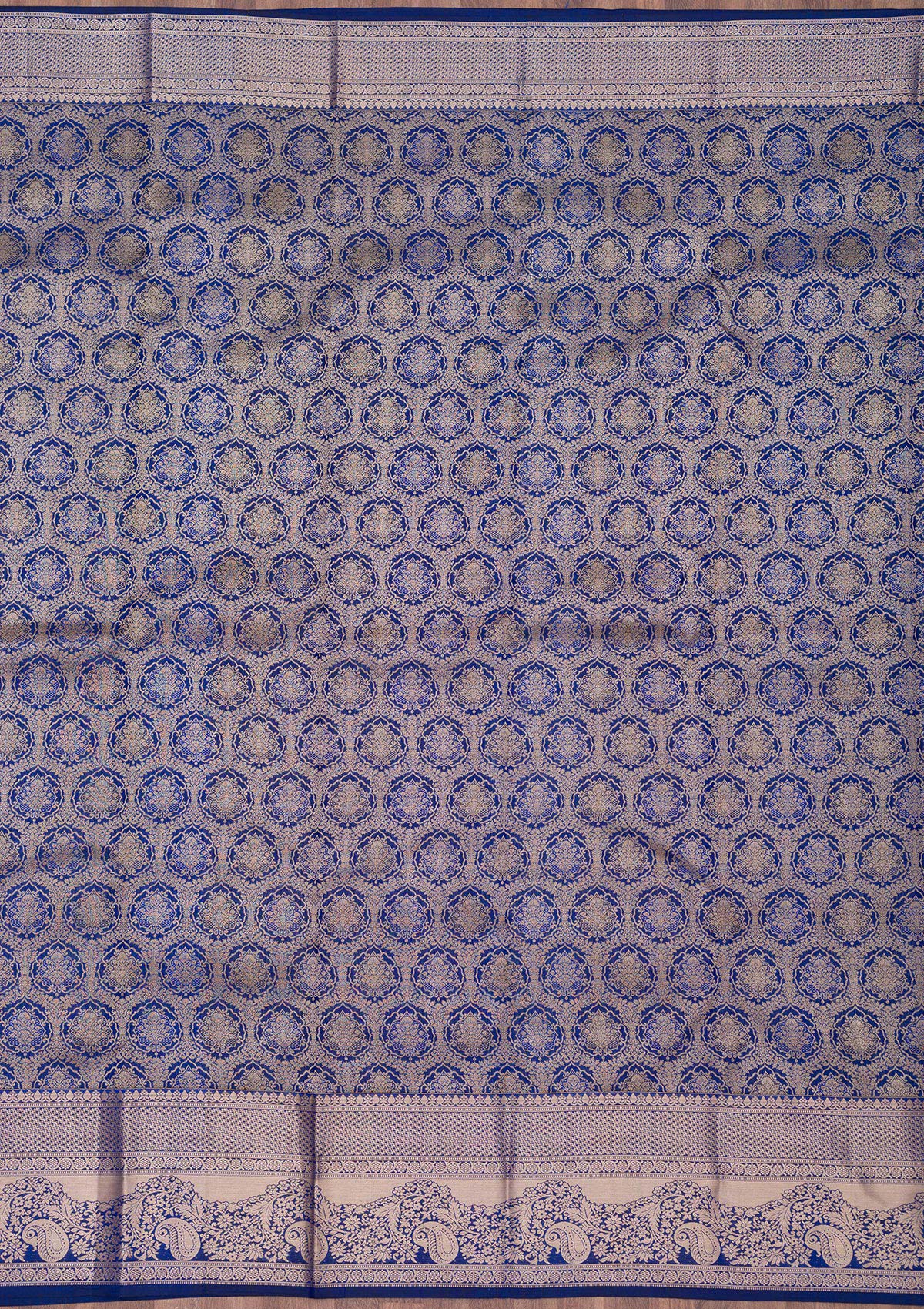 Royal Blue Zariwork Pure Silk Saree-Koskii