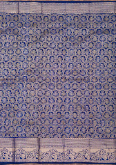 Royal Blue Zariwork Pure Silk Saree-Koskii