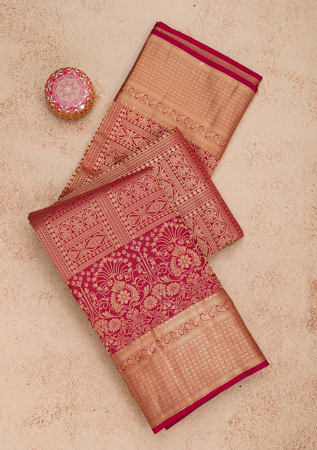 Maroon Zariwork Pure Silk Saree-Koskii