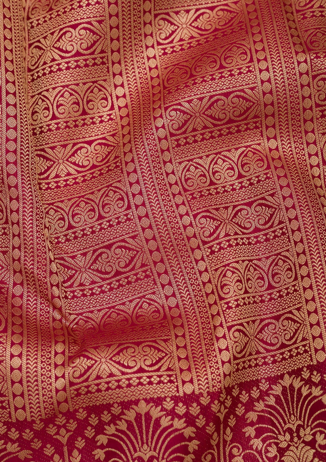 Maroon Zariwork Pure Silk Saree-Koskii