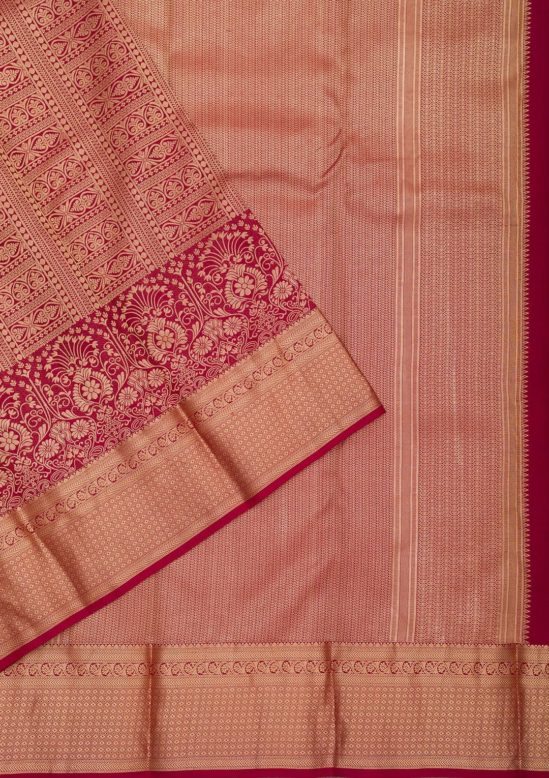 Maroon Zariwork Pure Silk Saree-Koskii