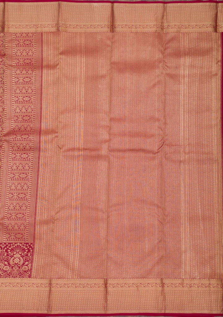 Maroon Zariwork Pure Silk Saree-Koskii