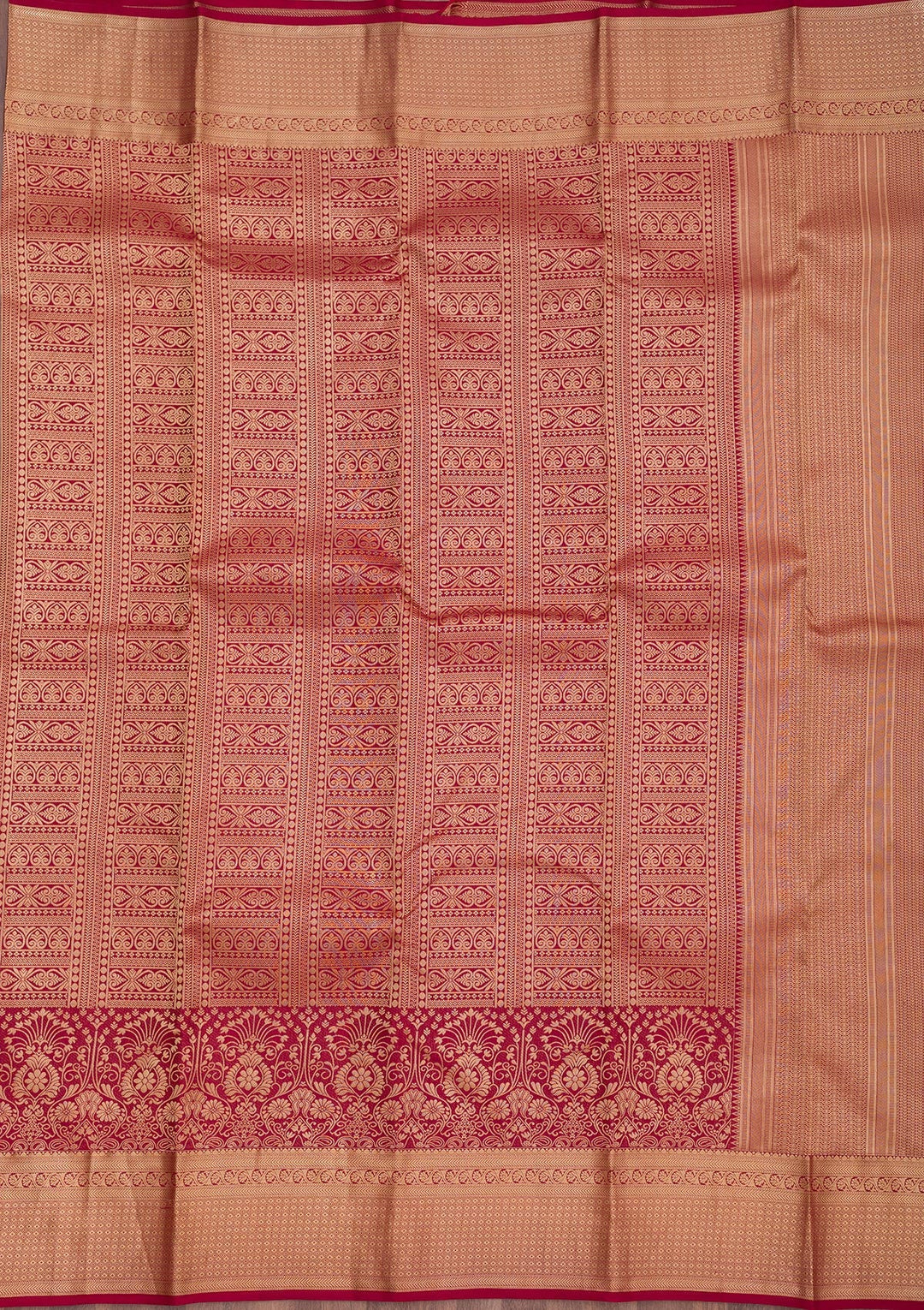Maroon Zariwork Pure Silk Saree-Koskii