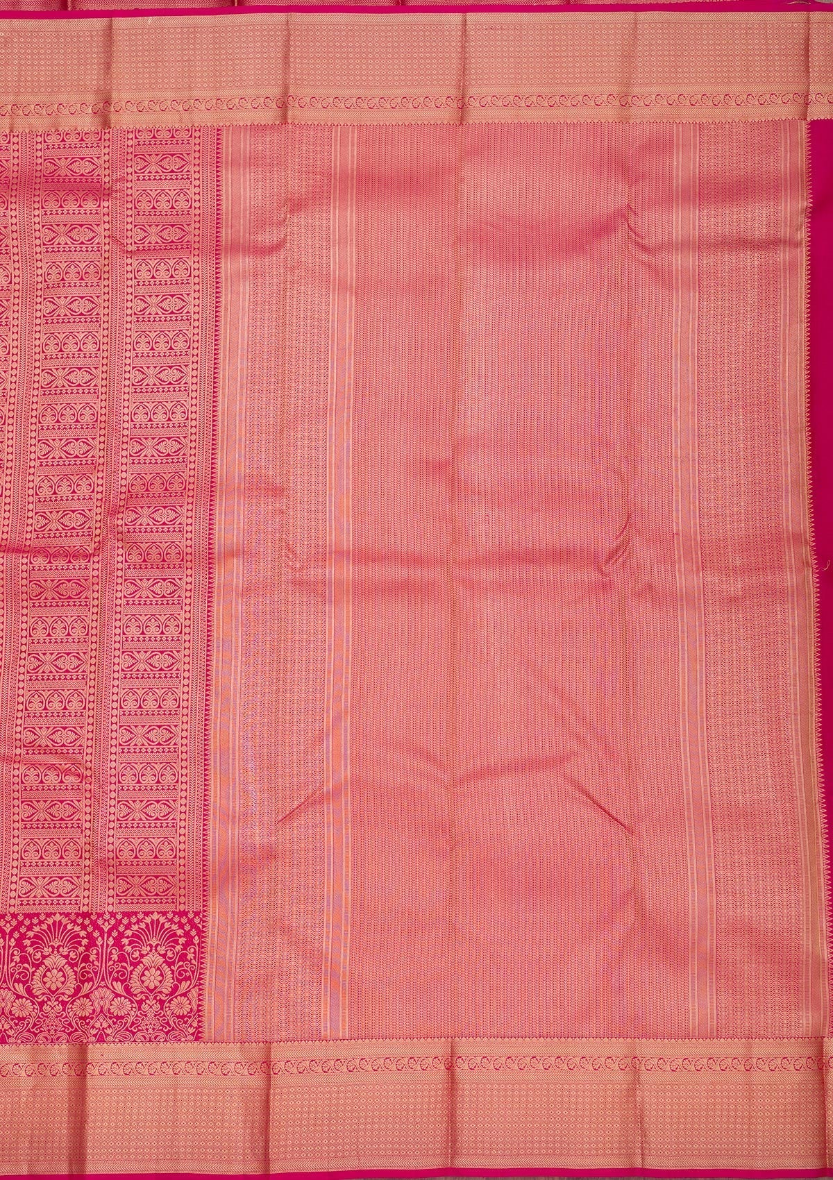 Rani Pink Zariwork Pure Silk Saree-Koskii