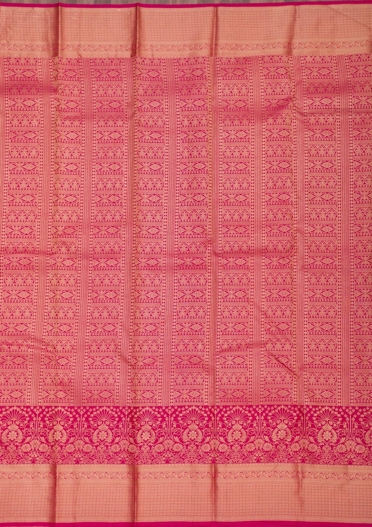 Rani Pink Zariwork Pure Silk Saree-Koskii