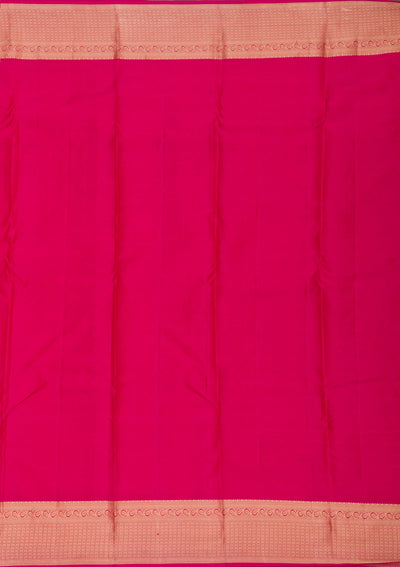 Rani Pink Zariwork Pure Silk Saree-Koskii
