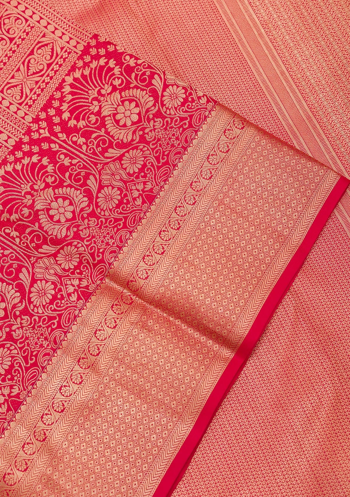 Red Zariwork Pure Silk Saree-Koskii