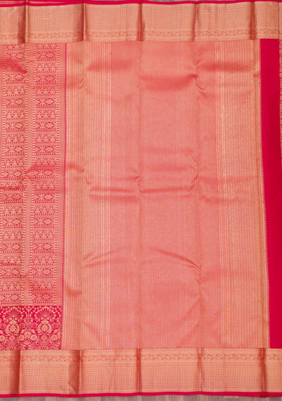 Red Zariwork Pure Silk Saree-Koskii