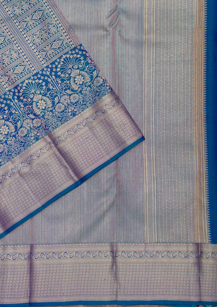Royal Blue Zariwork Pure Silk Saree-Koskii
