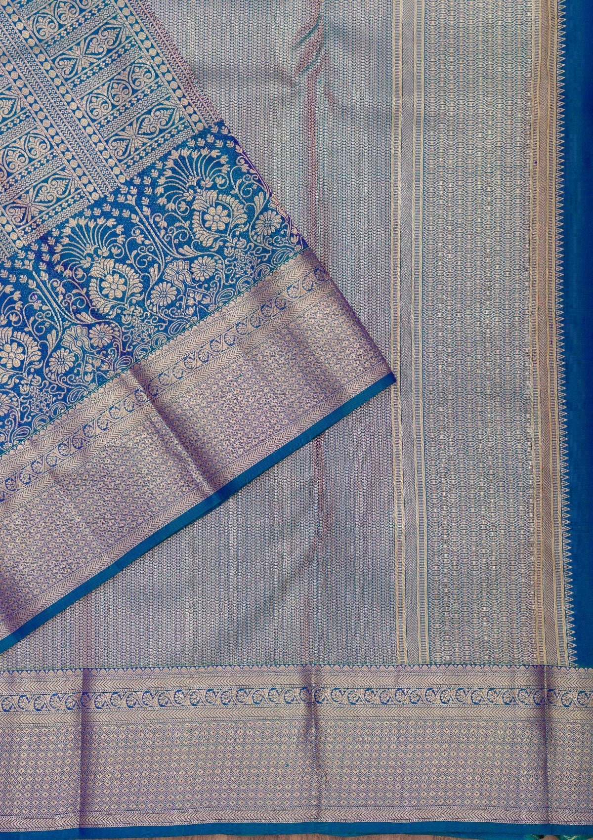 Royal Blue Zariwork Pure Silk Saree-Koskii