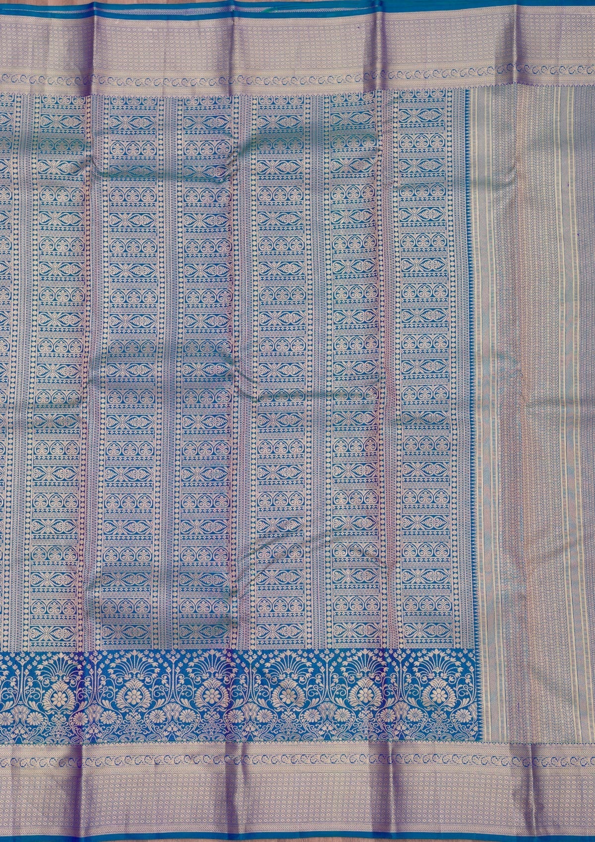 Royal Blue Zariwork Pure Silk Saree-Koskii