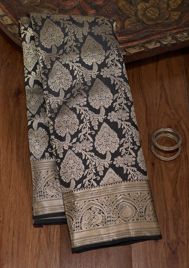 Black Zariwork (Silver) Silk Silk_Saree