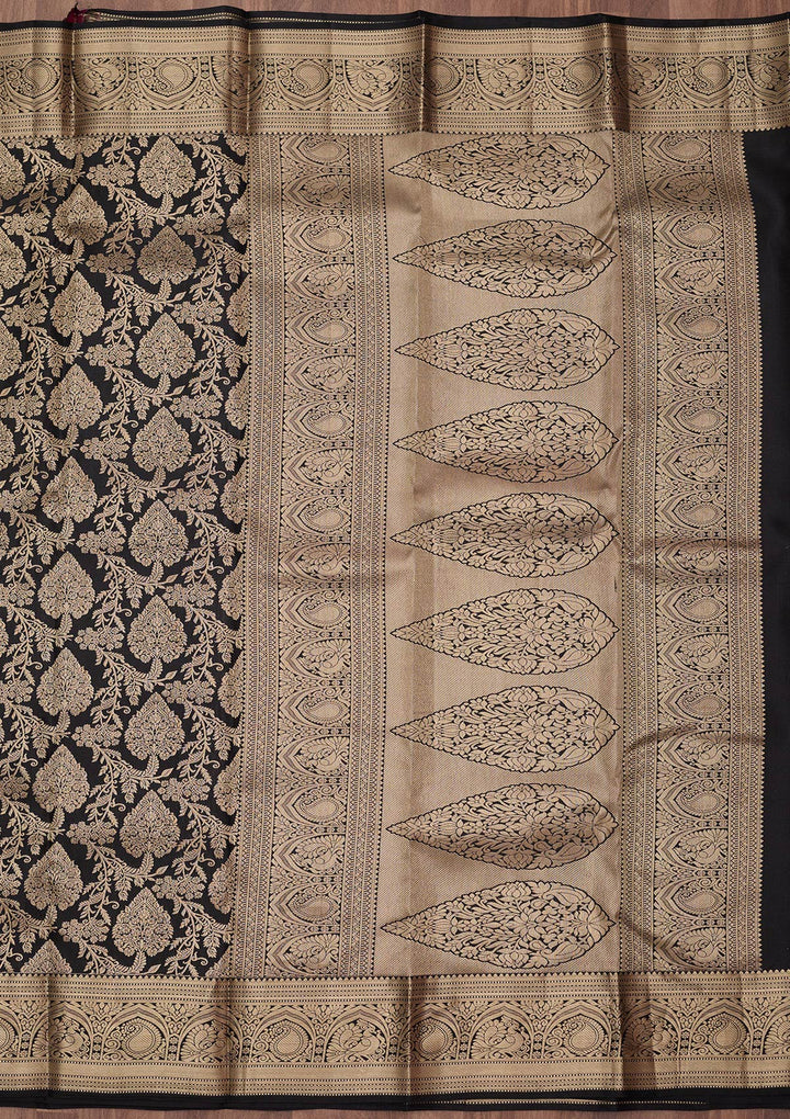 Black Zariwork (Silver) Silk Silk_Saree