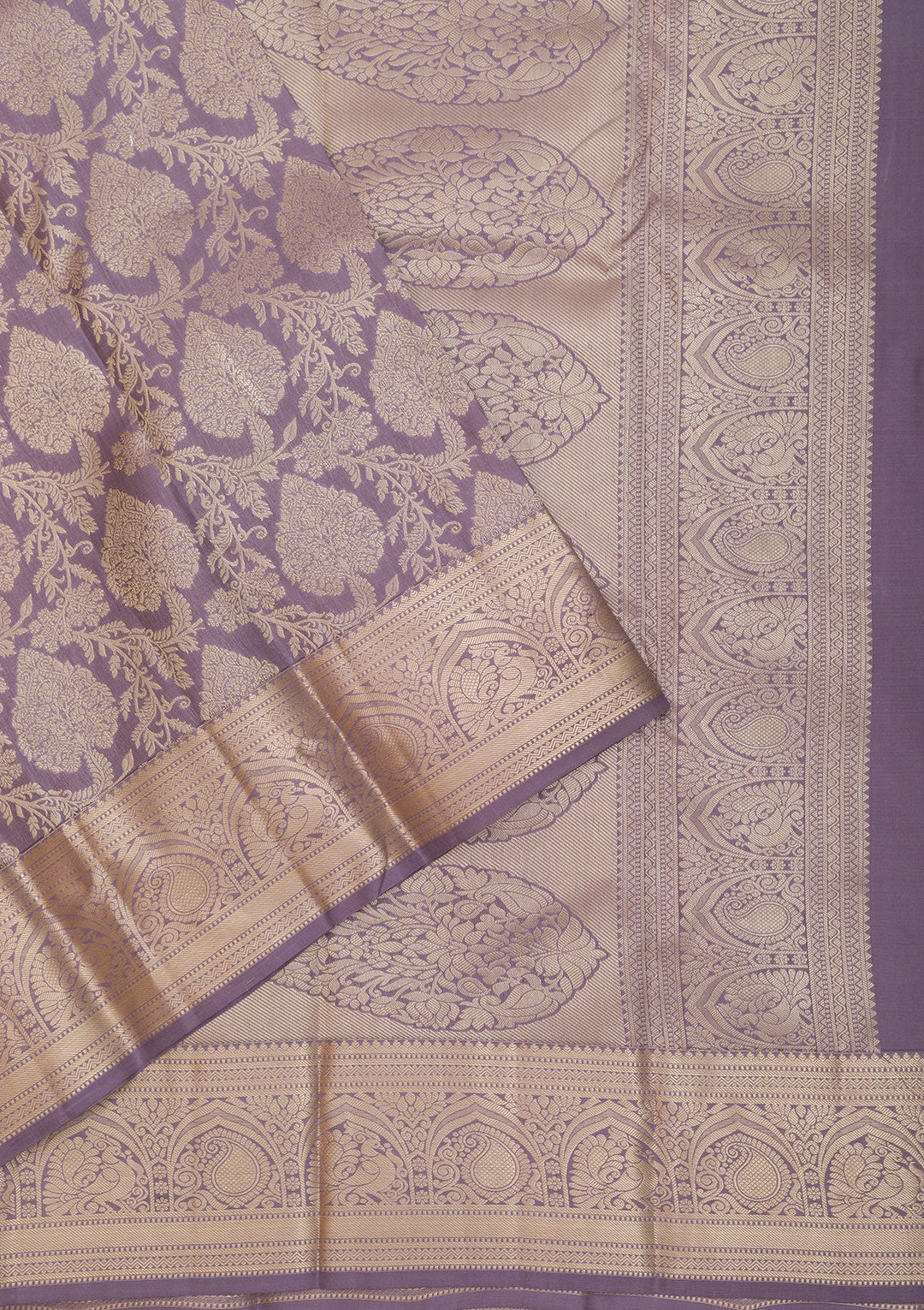Grey Zariwork Pure Silk Saree-Koskii
