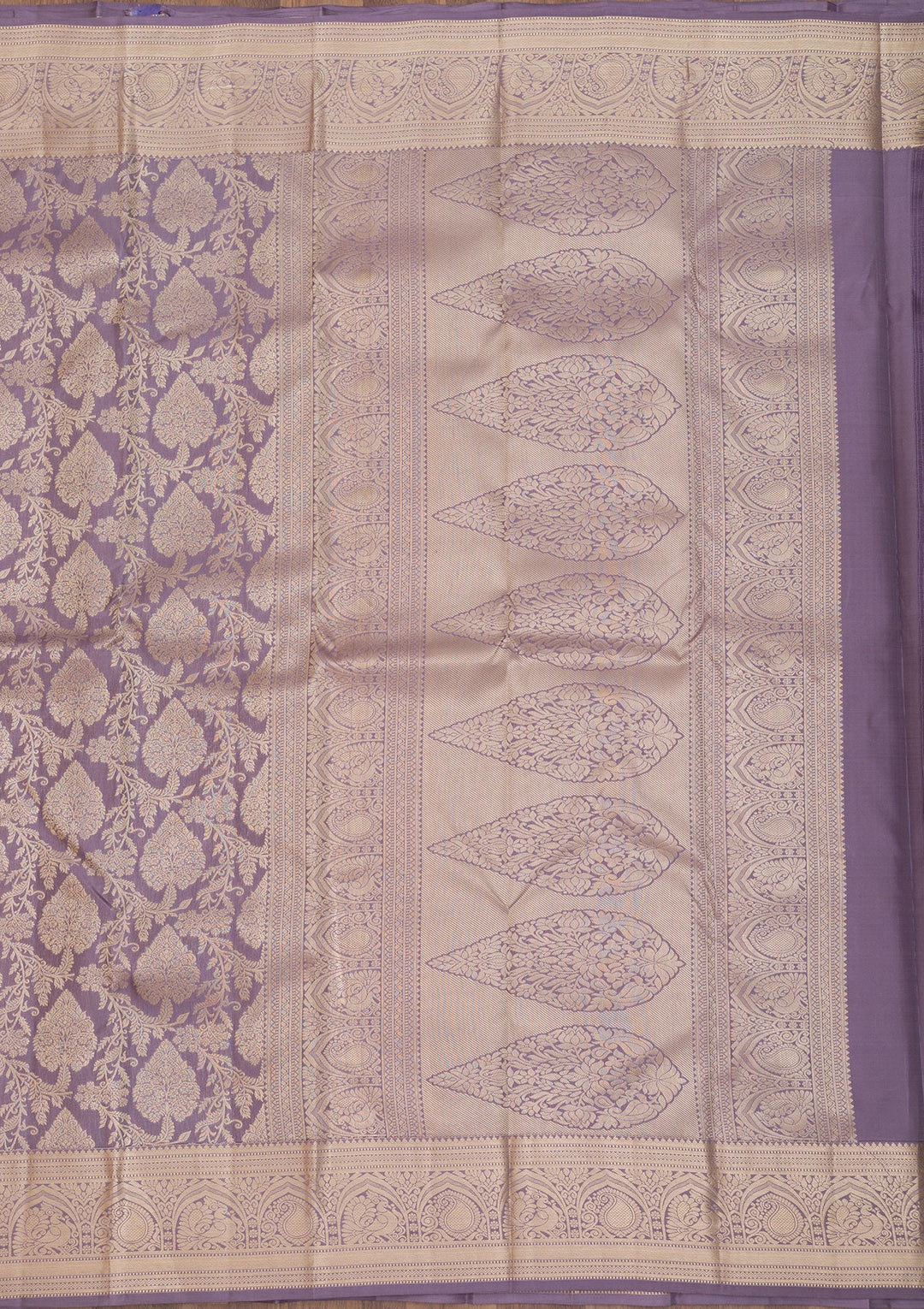 Grey Zariwork Pure Silk Saree-Koskii