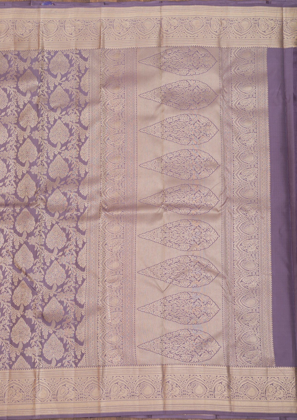 Grey Zariwork Pure Silk Saree-Koskii