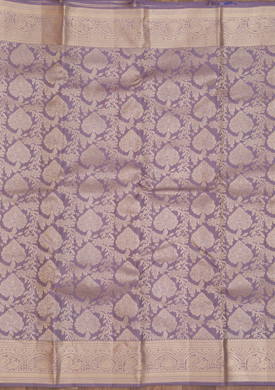 Grey Zariwork Pure Silk Saree-Koskii