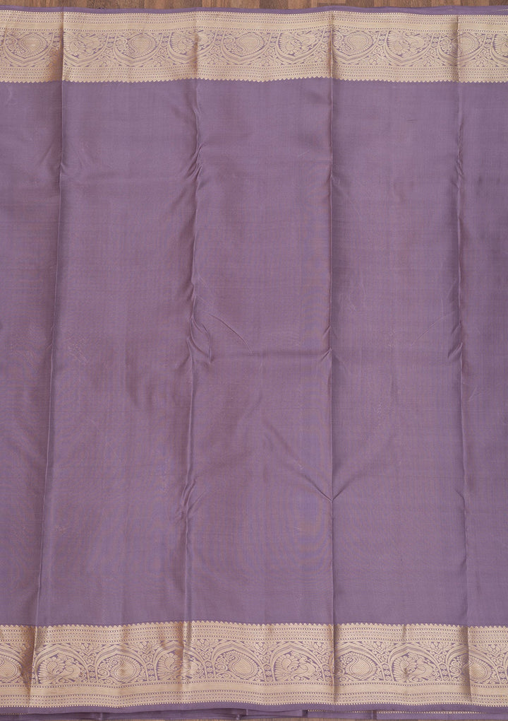 Grey Zariwork Pure Silk Saree-Koskii