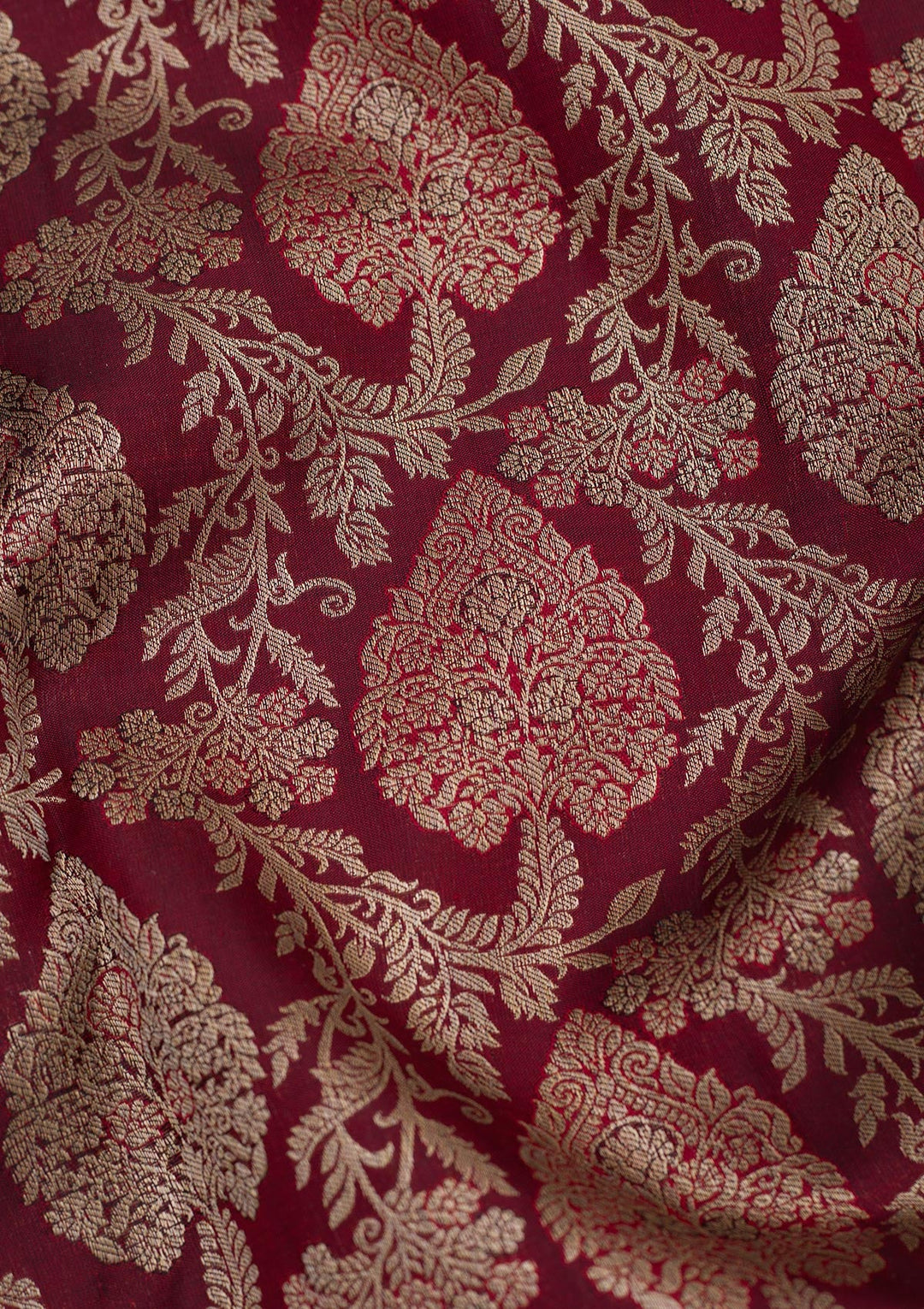 Maroon Zariwork Pure Silk Saree-Koskii