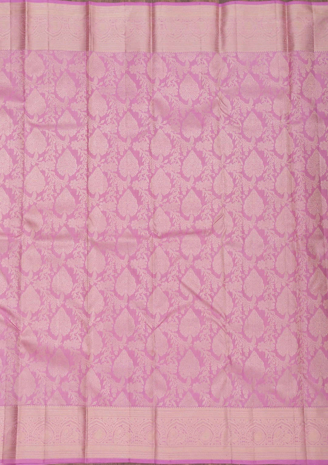 Onion Pink Zariwork Pure Silk Saree-Koskii
