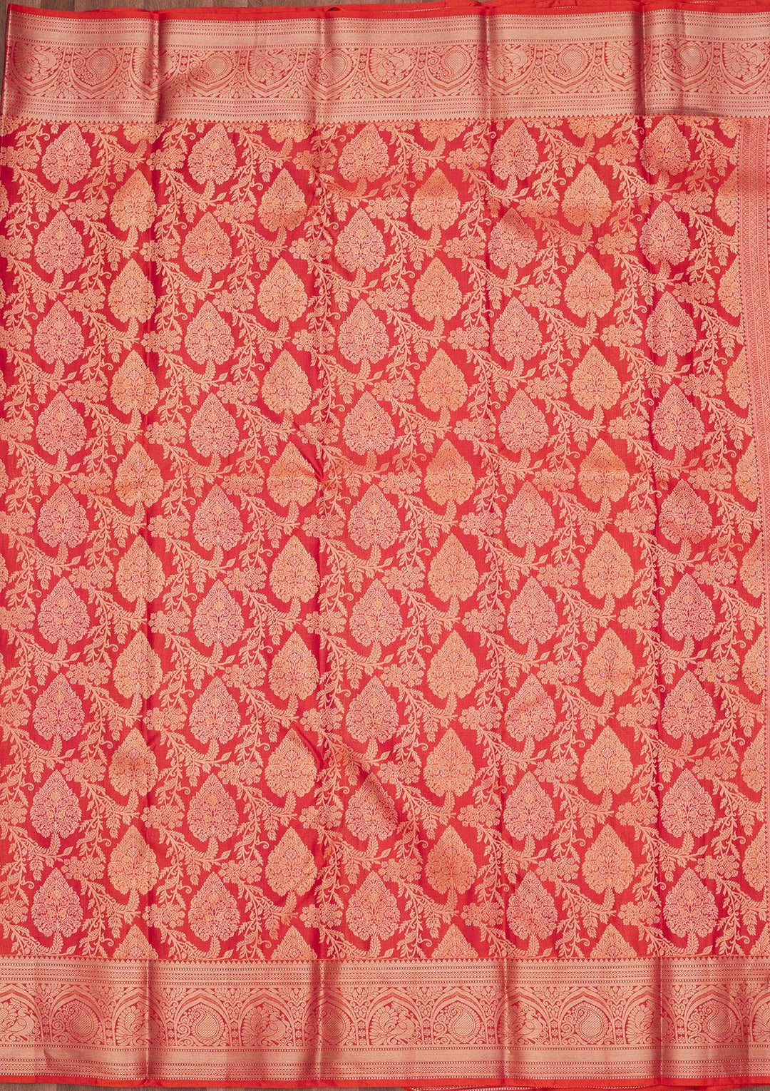 Orange Zariwork Pure Silk Saree-koskii