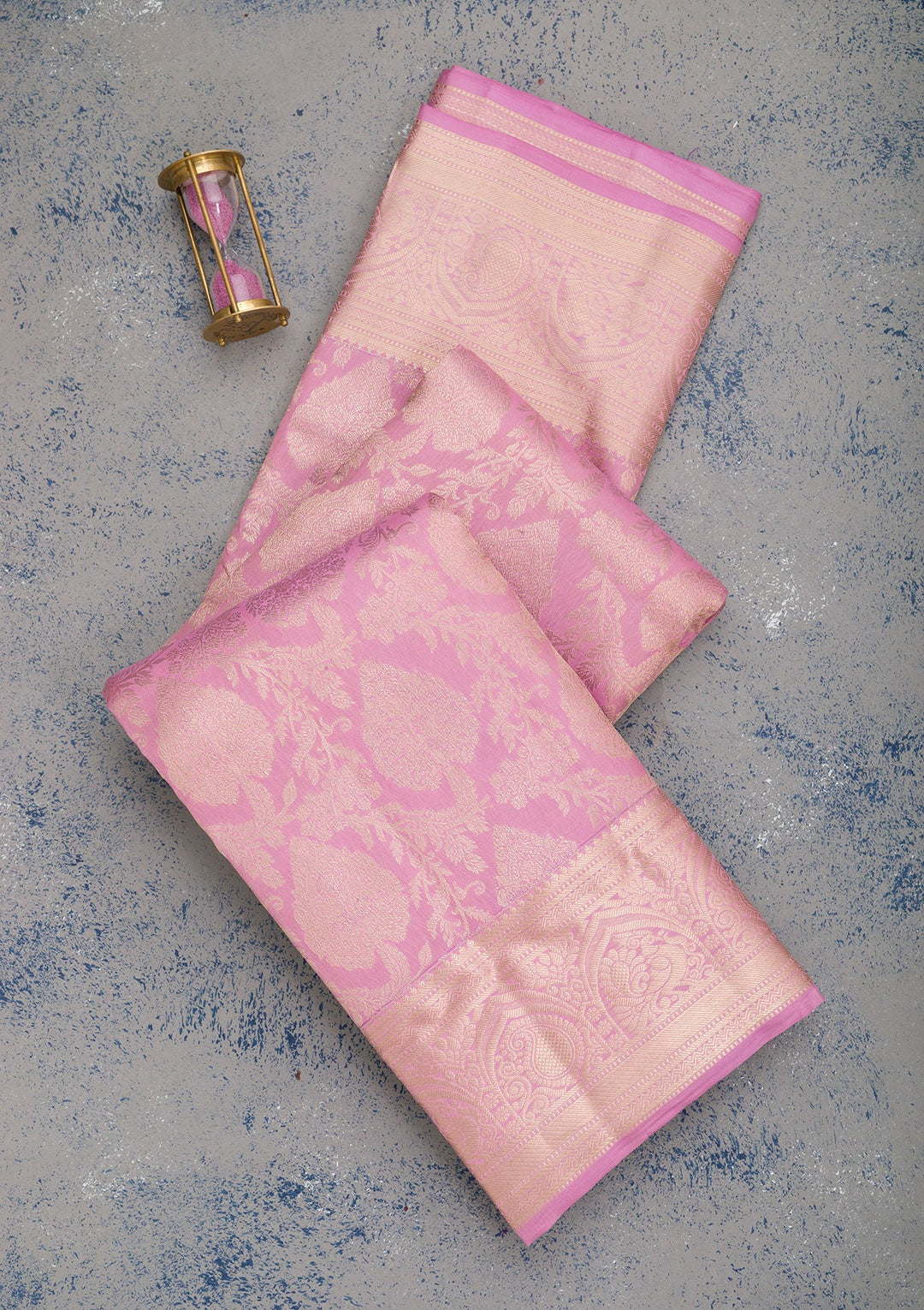 Pink Zariwork Pure Silk Saree-Koskii