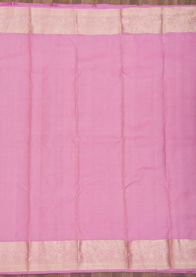 Pink Zariwork Pure Silk Saree-Koskii