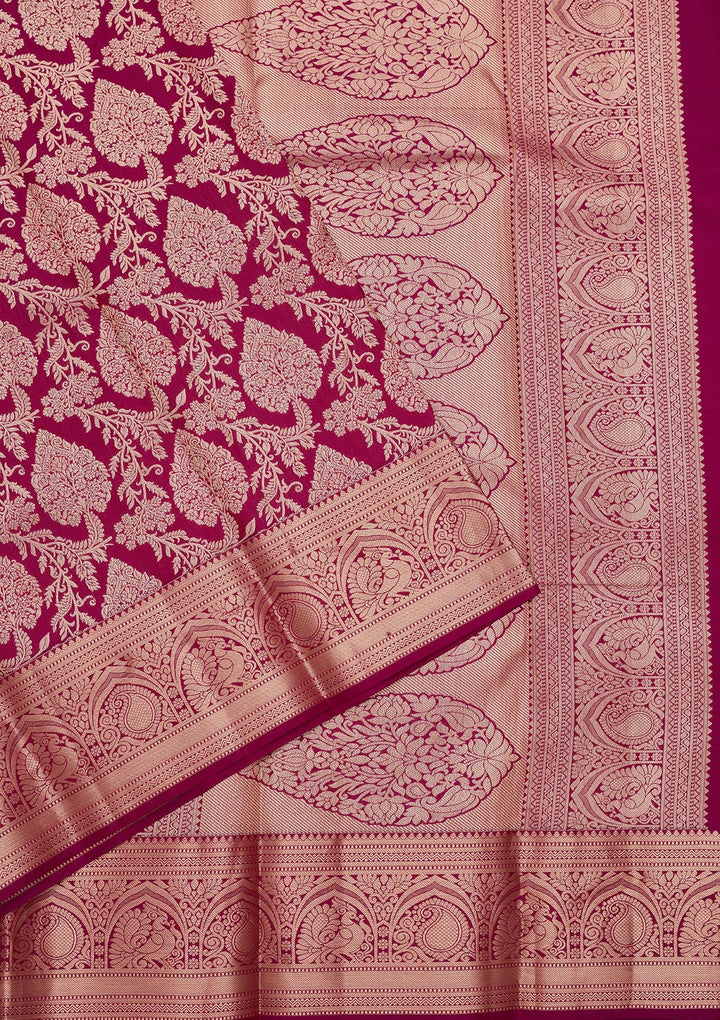 Purple Zariwork Pure Silk Saree-koskii