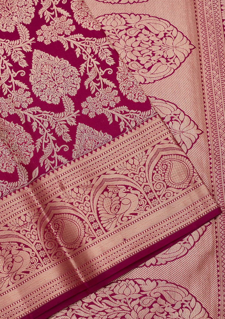 Purple Zariwork Pure Silk Saree-koskii