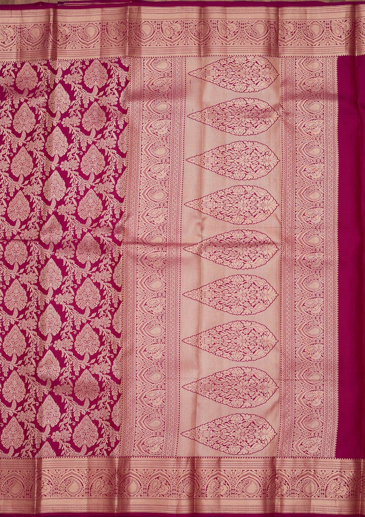 Purple Zariwork Pure Silk Saree-koskii