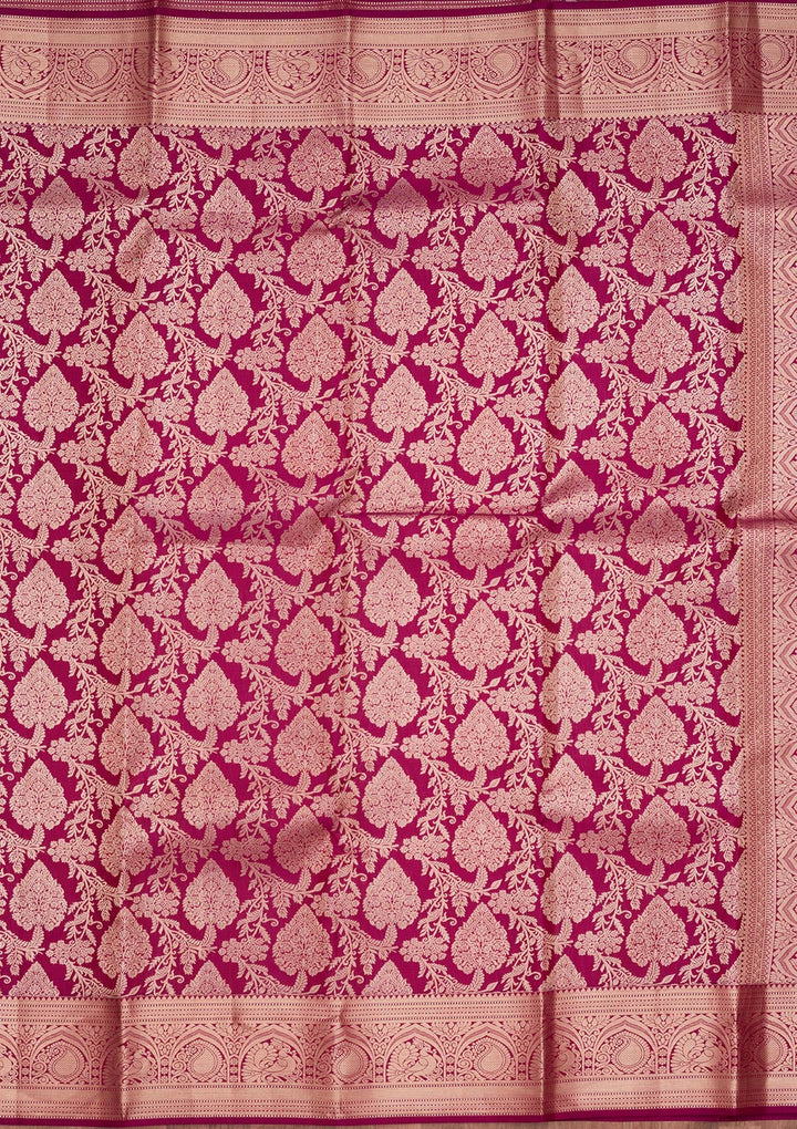 Purple Zariwork Pure Silk Saree-koskii