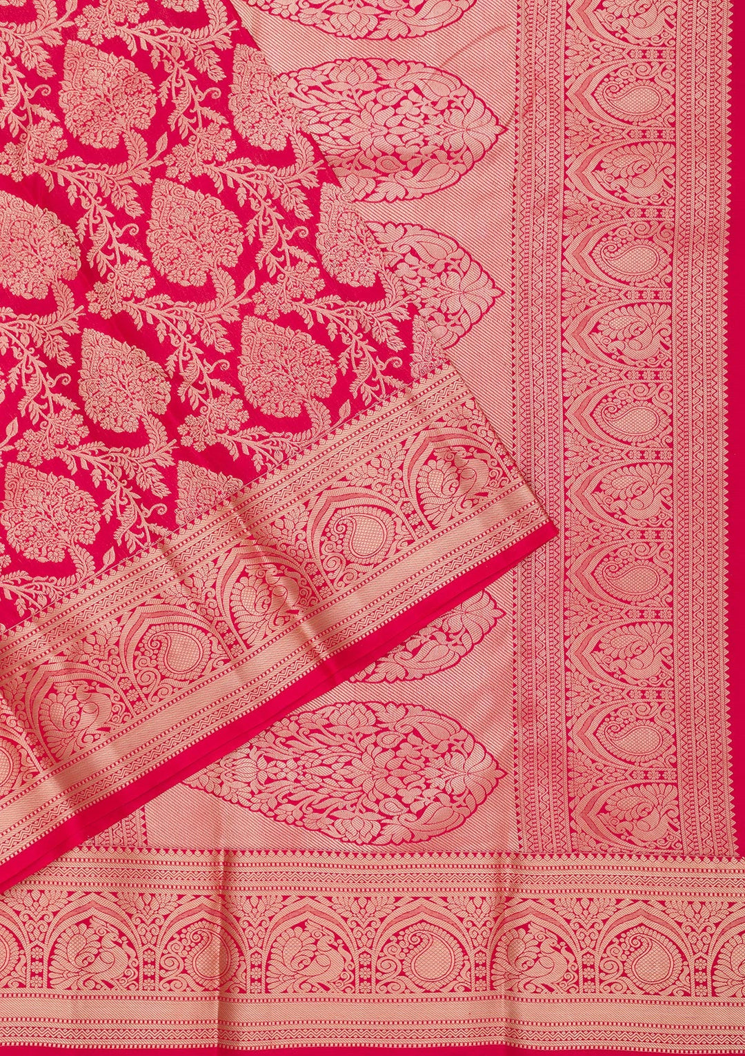 Red Zariwork Pure Silk Saree-Koskii