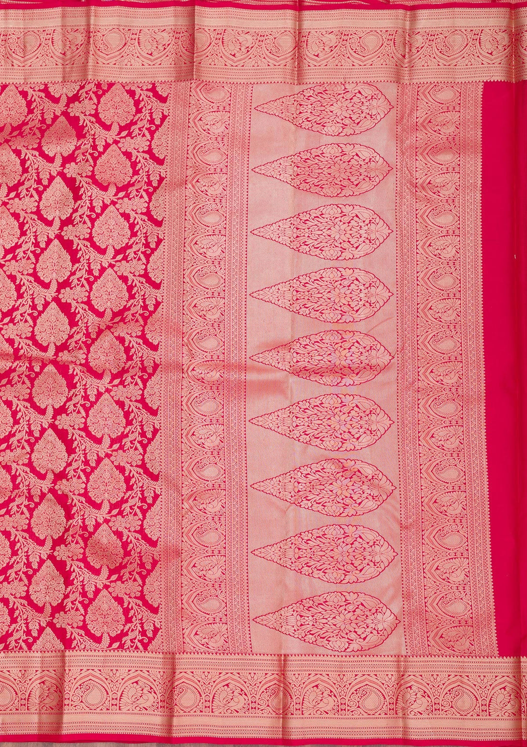 Red Zariwork Pure Silk Saree-Koskii