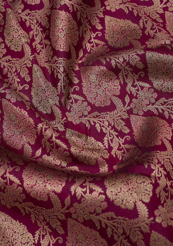 Wine Zariwork (Silver) Silk Silk_Saree