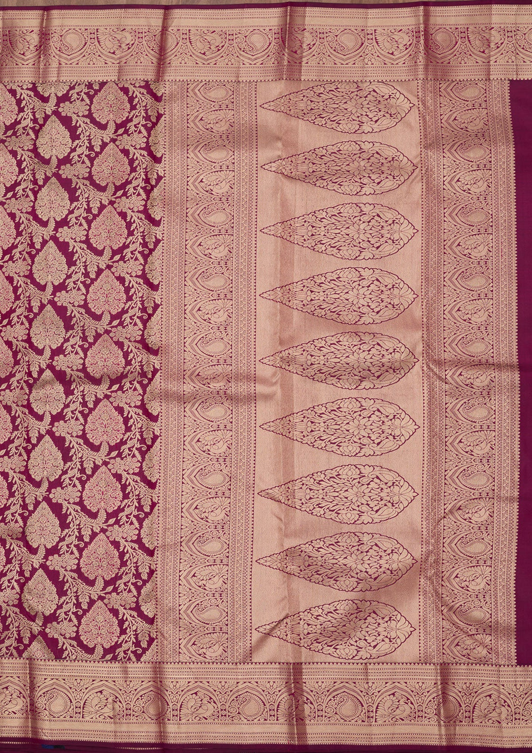 Wine Zariwork (Silver) Silk Silk_Saree