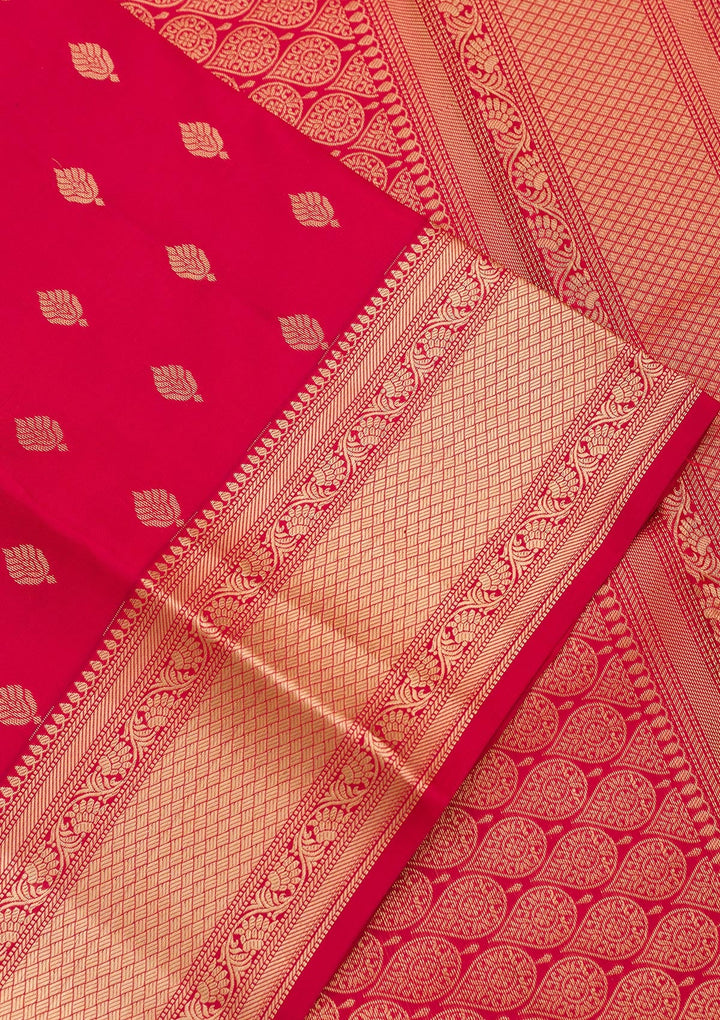 Maroon Zariwork Pure Silk Saree-Koskii
